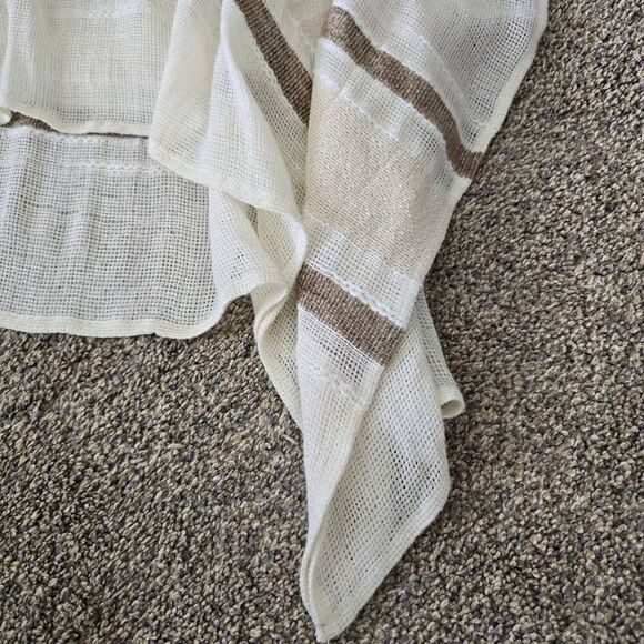 Chico's Poncho Open Knit Top Women's Size S/M Multicolor Crew Neck Short Sleeve - Picture 2 of 7